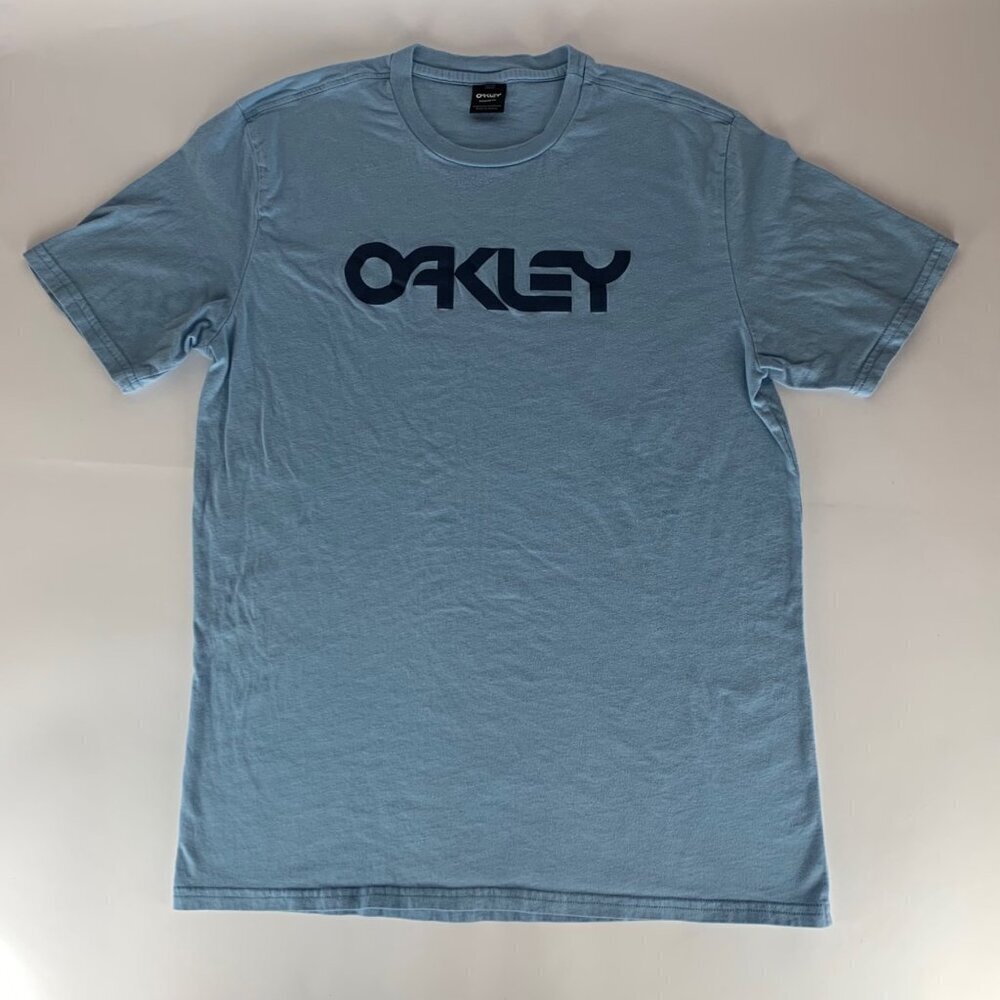Oakley Light Blue Short Sleeve Crewneck Shirt Mens Large READ